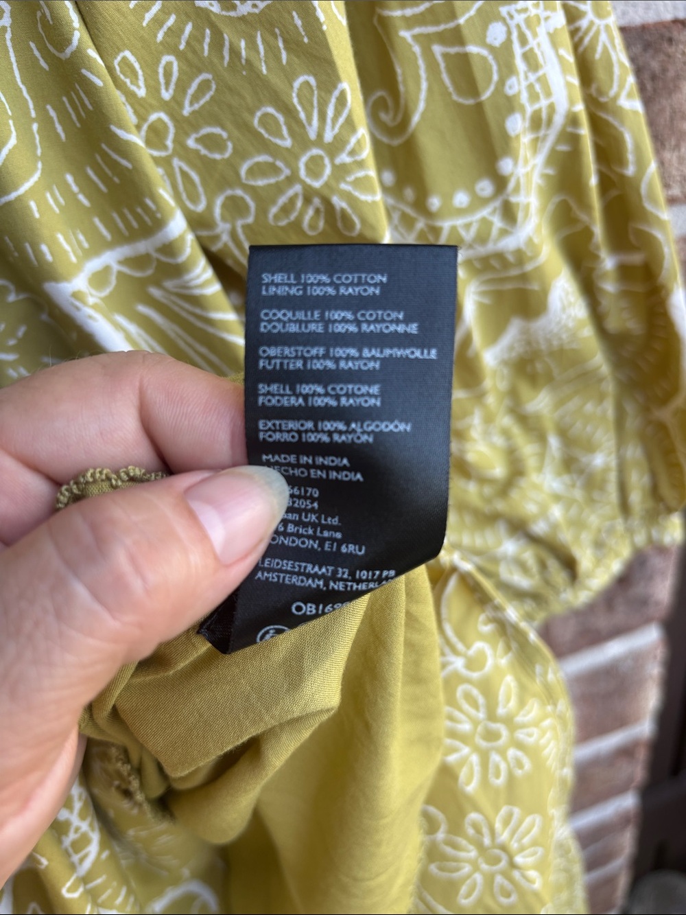 By Anthropologie V-Neck Olive Green Printed Midi Dress - Picture 6 of 9